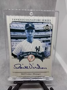 2003 UPPER DECK PRIDE OF NEW YORK AUTOGRAPHS YANKEES ON CARD BILL VIRDON - Picture 1 of 2