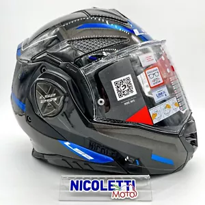 Casco Modulare Ls2 Advant X FF901 Spectrum Black Titan Blue 06 - Foto 1 di 7