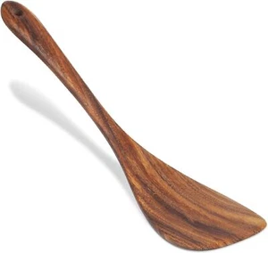 Wooden Spatula for Left Hand Long Handle Spatula Turner Acacia Wood for Non-S... - Picture 1 of 2