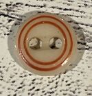 Antique China Stencil Button Pattern Double Circle Pattern Orange 2 Hole Glass