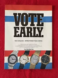 Reloj Bulova Vintage 1980 Impreso Anuncio Colección Presidente y Senadores - Imagen 1 de 2