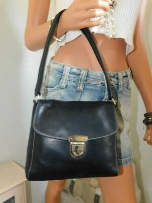 BOLSO DE MANO PERLINA NEW YORK EN CUERO GENUINO NEGRO USADO EN EXCELENTE ESTADO Foto 1 de 4