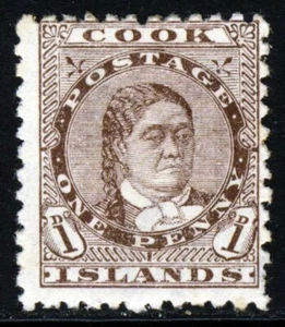 COOK ISLANDS 1893 1d. Brown Perf. 12x11½ Watermark NZ Star SG 5 MINT - Picture 1 of 2