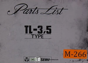 Mori Seiki TL-3, 5 Type, Machine Center Parts Manual - Picture 1 of 3