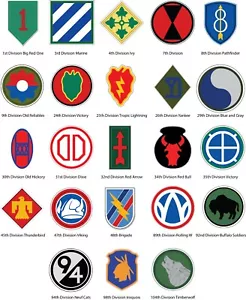 Pegatina de vinilo con logotipos de la División de Infantería del Ejército de EE. UU. - Imagen 1 de 24