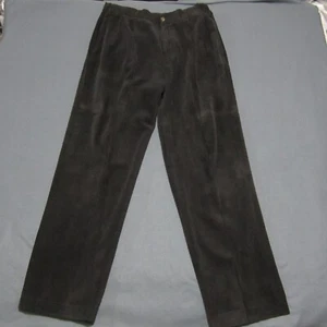Vintage Bugle Boy Baggy Corduroy Pants Men's 34x32 Black Hemmed Wide Leg - Picture 1 of 14