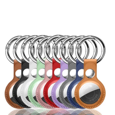 Portachiavi PER Apple AirTag custodia protettiva in Pelle Secure Holder Cover  - Immagine 1 di 4