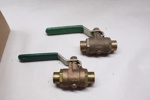 (Lot of 2) Milwaukee BB2-352-38, 3/8", Brass Solder 175psi Butterfly Valves - Picture 1 of 4