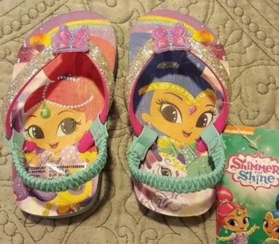 NEW Infant Girls Flip Flop size 5/6 Shimmer & Shine Sandal  -V17 - Image 1 of 4