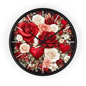 Flower Wall Clock - Floral Home Decor, Garden Theme Clock, Botanical Wall Art, - Picture 1 of 19