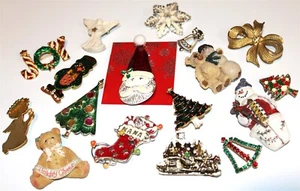 Vintage to now mxed lot of great Christmas Brooch Pins Lot#288 - Picture 1 of 2