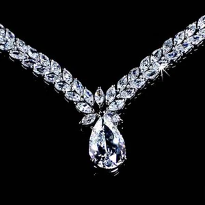**FROST YOURSELF**  STUNNING __BRILLIANT CLEAR CZ NECKLACE_925 STERLING SILVER - Picture 1 of 7