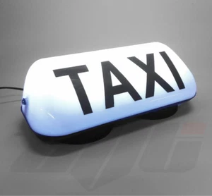 36cm Taxi Dach Schild Aerodynamisch Magnet Taxameter Fahrerhaus Top Lampe 12V Weiß Licht - Bild 1 von 8