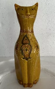 💥RARE💥Mid Century Bitossi Mustard Yellow Liberty Decor Cat 1960s - Picture 1 of 10
