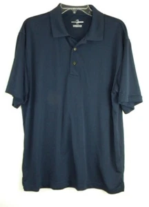 Grand Slam Polo Shirt Men's Large Golf Navy Pinstriped Light Weight Breathable - Picture 1 of 12