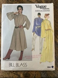 UNCUT Vogue 2840 Bill Blass Designer Misses’ Tunic & Dress Sewing Pattern SMALL - Picture 1 of 2