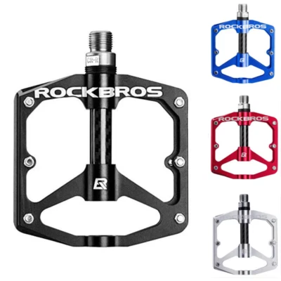 ROCKBROS Bicycle Pedals 9/16" Carbon Fiber Pedals Sealed Bearing Flat Pedal - Image 1 of 4