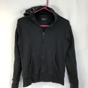 SPIRAL hoodie Sz M  Black, Grommets for lace up Sleeves & Hood