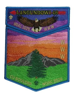 Langundowi Lodge 46 French Creek Council PA 2024 NOAC Set Flap BLU Bdr (24-131) - Foto 1 di 2