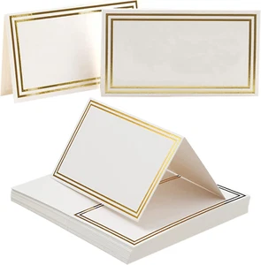 25PCS Table Place Cards,Wedding Name Cards Place Cardswith Double Gold Border Fo - Picture 1 of 7