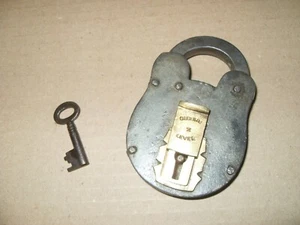 Vintage Secure 2 Lever Padlock - Around 4" x 2 5/8" - As Photo - Picture 1 of 3