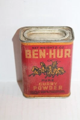 Vintage Ben-Hur Pure Curry Powder Spice Container Red & Gold (2 Ounces) - Image 1 of 4