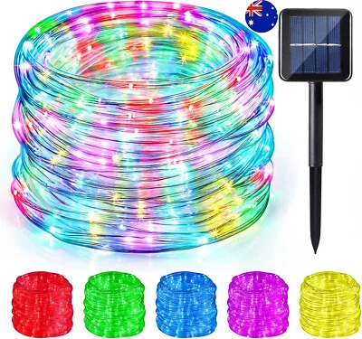 Outdoor Solar LED Powered Fairy String Rope Strip Lights Waterproof Garden Patio - image 1 of 4