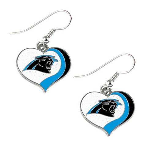Carolina Panthers swirl heart earrings dangle charm FAST USA SHIPPING Cover