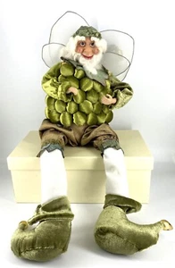 Mark Roberts Green Grape Fairy Large 18" Christmas Whimsy Elf Shelf Sitter - Picture 1 of 9