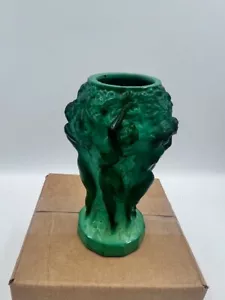 Jarrón verde malaquita ART DECO desnudo checoslovaco años 30 - Imagen 1 de 10
