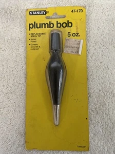 VTG Stanley Plumb Bob #170 Rust Proof Nickel Plated NOS Carpenters Tool 5 oz. - Picture 1 of 6