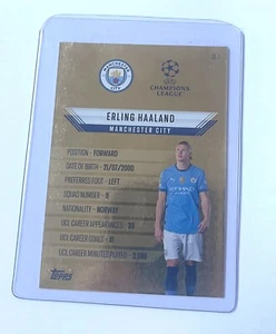 Erling Haaland Manchester City Topps Gold Edge GE2 Soccer Card - Imagen 1 de 2