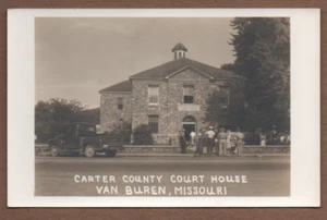 POSTAL DE COLECCIÓN RPPC CARTER COUNTY COURT HOUSE VAN BUREN MISSOURI - Imagen 1 de 2
