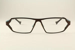 Rare Authentic Theo objective 231 Matte Brown Blue 49mm Glasses Frames RX-able - Picture 1 of 6