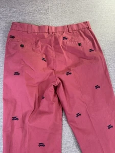 Brooks Brothers Men’s Pants 35/30 Clark Coral Navy Cars Surfboards Pants Chino - Picture 1 of 11