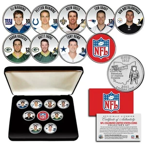 NFL Future Hall of Fame Quarterbacks Ohio Statehood Quarter 9-Coin Set BOX Favre - Bild 1 von 3
