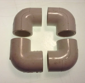 Set of (4) Dishwasher Nibco D2466 PVC-1 Plastic 90 Degree Elbow Joint Fitting - Picture 1 of 1