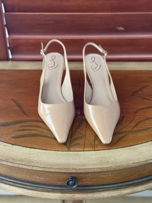 Sam Edelman Bianka Sling Back shoes Beige patent sz 12 NWOT No box - Image 1 of 4