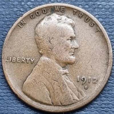 1912 S Lincoln Wheat Cent 1c San Francisco Better Grade #95389 - Image 1 of 2