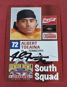 Albert Toeaina Auto 2006 Senior Bowl Tennessee Volunteers Firmado Raiders Panther - Imagen 1 de 2