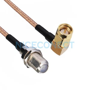 Lotto F Jack Femmina a SMA Maschio Spina Angolo Retto Jumper Treccia RG316 Cavo Coassiale - Foto 1 di 3