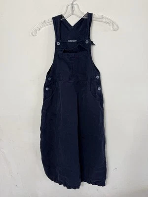 Lands End Girls Navy Blue Overall Dress, Size 7 - Image 1 of 4