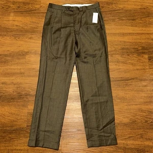 NUOVO Ralph Lauren abito lana pantalone pied de poule uomo 32x32 verde oliva nero - Foto 1 di 15