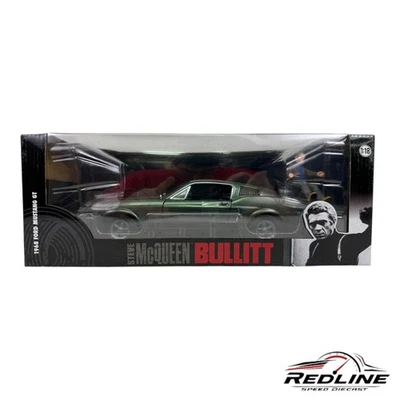 Greenlight 1968 Ford Mustang GT Fastback Bullitt W/ Steve Mcqueen Figure 1:18 TV - Image 1 of 4