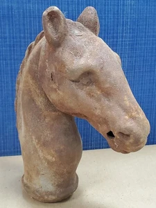 Antique Vintage Cast Iron Hitching Post Horse Head Topper #4 - Picture 1 of 5