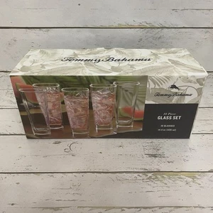 NEW Tommy Bahama 10 Piece Drinking Glass Set 14.4 Ounces IN BOX - Picture 1 of 9