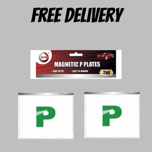 2x Placas P Magnéticas Verde - Nuevo Letrero de Conductor Imán de Coche | Fácil de Montar y Quitar - Imagen 1 de 3