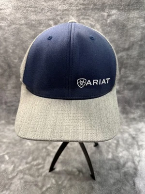 ARIAT男式蓝色和灰色棒球帽带Flexfit 110 Tech — 第 1/4 张图片