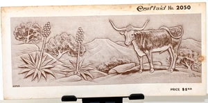Vintage Craftaid No 2050 Longhorn Billfold Leather Template Al Stohlman NOS - Picture 1 of 2