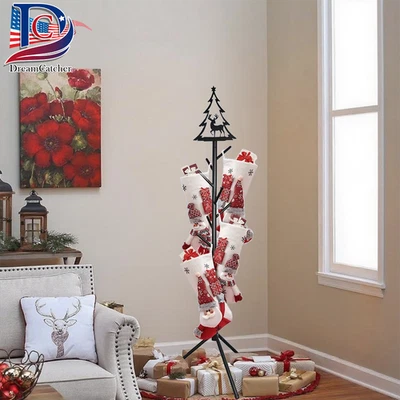 "Soporte para medias independiente 53"" 8 ganchos soporte para colgar piso de metal de Navidad estante regalo" Foto 1 de 4